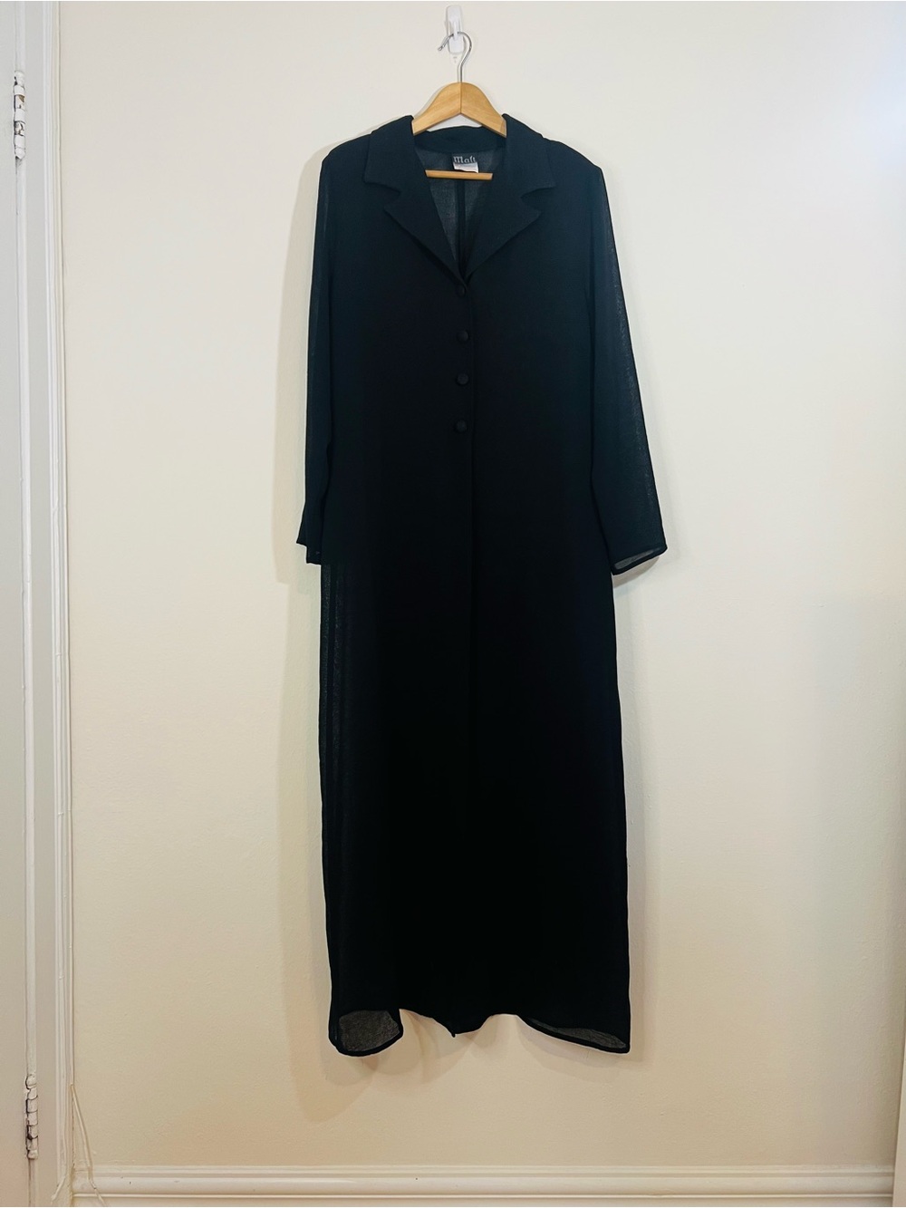 Vintage Black Sheer Duster Cardigan